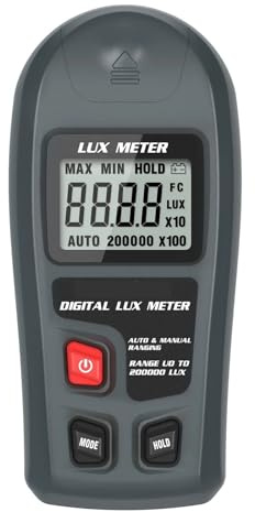 Esposimetro, Luxmetro digitale Illuminometro 0~200.000lux LCD Tascabile Misuratore di luce Lux/FC Misuratore Tester Sensore Fotometro Luxmetro