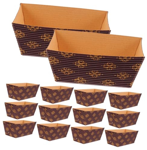 ifundom Moldes de Papel para Hornear Pan y Bizcochos, 25 Piezas Resistentes a Altas Temperaturas, Tamaño 80X40X40 MM, Desechables para Repostería y Panadería