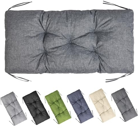 Garronda Impermeabile Cuscino per Panca da Esterno 100 x 50 Cuscini da Esterno adatto a Giardino Balcone e Terrazza in Poliestere per Divani Sedute e Mobili Outdoor Resistente Grigio GD-0219