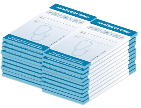 PRICARO Terminblock für Ärzte und Mediziner (20er Pack), Stethoskop