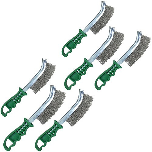 Stainless Steel Curved Wire Brush Rust Removal Cleaning Hand / Spid Brush x 6
