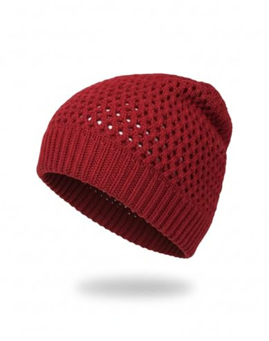 styleBREAKER Unisex Grobstrick-Beanie Ajour | Doppellagiges Slouch-Design mit Lochoptik, 100 % Viskose, atmungsaktiv, ungefüttert, elastisch bis 59 cm Kopfumfang.
