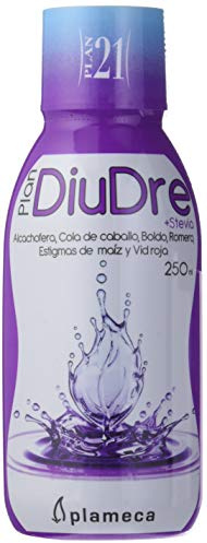 PLAMECA - Plan 21 DiuDre, Con Stevia, Control Peso Corporal, Ayuda ante Retención de Líquidos y Vientre Hinchado, Equilibrio de Líquidos y Excesos, con Alcachofera, Cola de Caballo y Romero - 250 ml