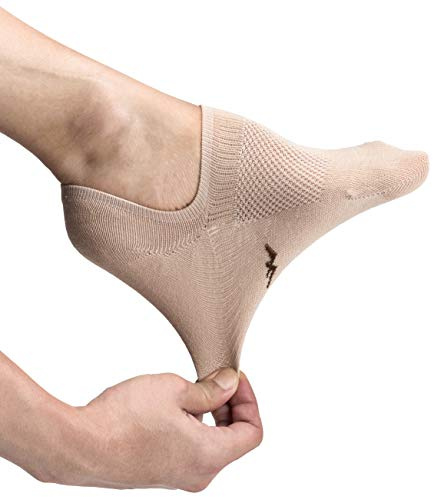 Pro Mountain Thin No Show Socks Men Seamless Wide Toe Box For Health Size L Beige 6 Pack Liner Thin Footies Casual Sneakers Loafer Flats US Shoe 9-11