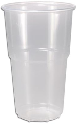 Pro DP 800 Plastikbecher Kaltgetränkebecher Colabecher Bierbecher Einweg Ausschankbecher Einwegtrinkbecher transparent klar 400ml 0,4l PP mit Schaumrand