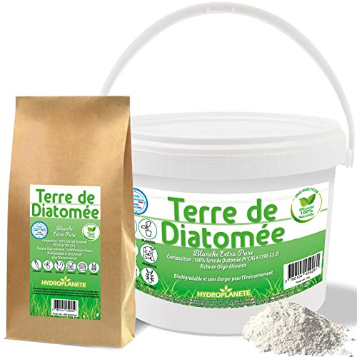 HYDROPLANETE Terre de Diatomée Blanche 400g 1kg 2kg 5kg 10kg 20kg - Grade Alimentaire, Haute pureté 100% Naturelle (1,5 kg)
