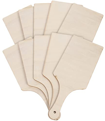 SEWACC 10pcs Wooden Chopping Boards Handle Unfinished Cutting Boards for Kitchen Serving Crafting and Outdoor Use