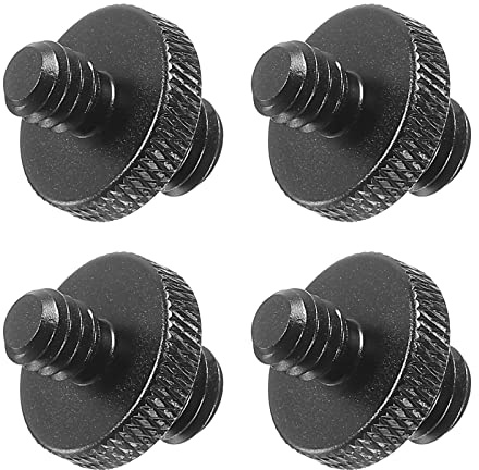 PATIKIL 4Pack Mikrofonstativ Adapter M8 Stecker an 1/4 Stecker Gewinde Stativ Schraube Adapter Doppelseiten Kamera Schraube für Mikrofon Stativständer Schwarz