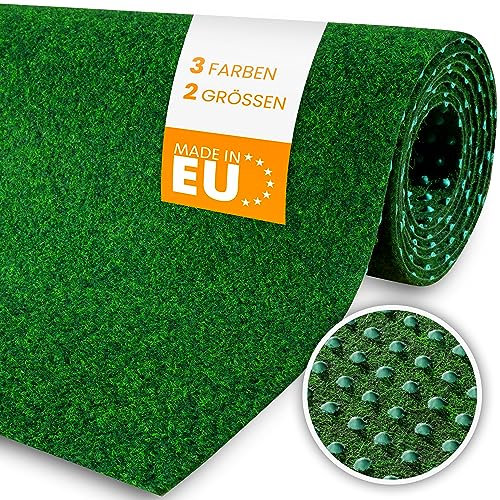 comflor Rasenteppich Outdoor für Balkon (Grün, 200x150) - Kunstrasen Meterware als Balkonbelag wasserfest & wetterfest - Kunstrasenteppich Outdoor & Indoor - Idealer Bodenbelag für den Balkon