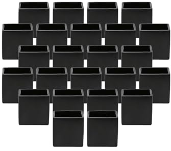 Serene Spaces Living Set of 24 Cube Matte Black Ceramic Vase – Modern Black Cube Vase Adds a Sleek Look to Any Space, Use for Home Décor, Event Centerpieces and Much More, 3” SQ x 3” H