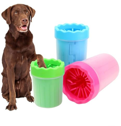 Dog paw cleaner. Portable dog paw washer. 2 in 1, brush and cleaner. Soft Silicone Dog Foot Cleaner Cup for Dogs and Cats. Portable pet cleaner. TeloComproYa
