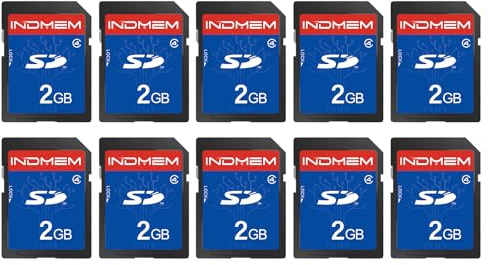 INDMEM 2GB SD Card, 10 Packs Class 4 2GB Flash Memory Card MLC Standard Secure Digital Cards Camera Card