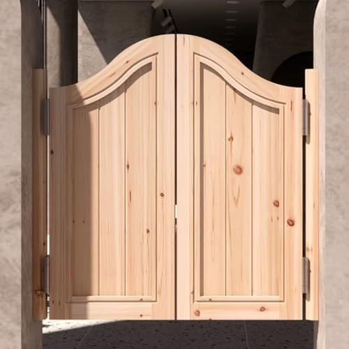 JAYWIS Schwingtür Schwingtüren aus Unlackiertem Holz, Cowboy-Tür im Western-Stil mit Metallscharnieren, Saloon-Tür mit Lamellen für Emporium/Garten/Öffentliche Toilette/Balkon (Color : C, Size : WxH