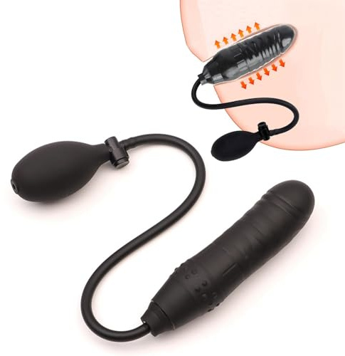 PUTISHU Inflatable Dildo Expanding Silicone Inflatable Dildo Vibration Penis Anal Sex Anal Butt Plug Pump Huge Blow Up Sex Toys for Adult Beginner
