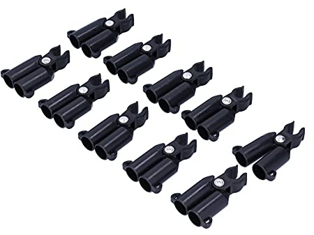 10 pezzi clip per connettore per canna da traliccio per piante, picchetti in plastica da giardino, clip per giunti di collegamento, supporto per tubo, tipo A, supporti fissi, (16 mm. Eine Gabel)