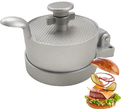 Máquina de prensa de hamburguesas de aleación de aluminio, lavable a máquina, herramienta versátil para salchichas, , pasteles de y hamburguesas, eficiente y prensa para cocinar en casa