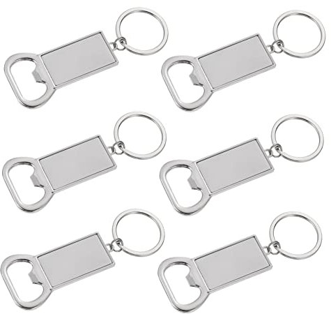 OFFSCH 6pièces Porte-clés Ouvre-bouteilles Métal Anneaux pour Clés Vierges Cadeaux Porte-clés pour Homme