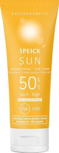 Speick Protector solar SPF 50 – Fórmula mejorada para niños y adultos, mineral con óxido de zinc, cosmética natural, cara y cuerpo, vegana y sin perfume, 60 ml