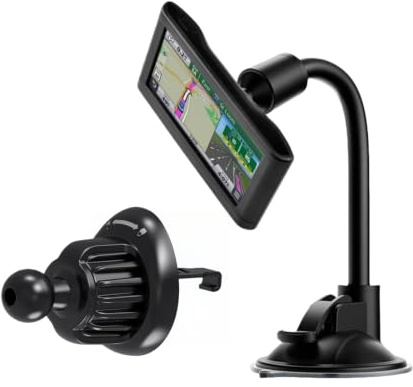 CARKOOL Halterung für Navi,17mm Kugel Adapter 360° Drehbare Schwanenhals Halterung und Ersatzhalterung für Lüftungsschlitz, kompatibel mit Garmin Deal Navi Serie 3,5–7 Zoll Auto Navi Halterung
