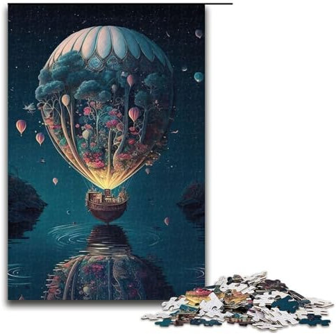 1000 teiliges Puzzle Ballon im Weltraum für Erwachsene Spaß für die ganze Familie Familienspiel Stressabbau schwierige Herausforderung 75 x 50 cm