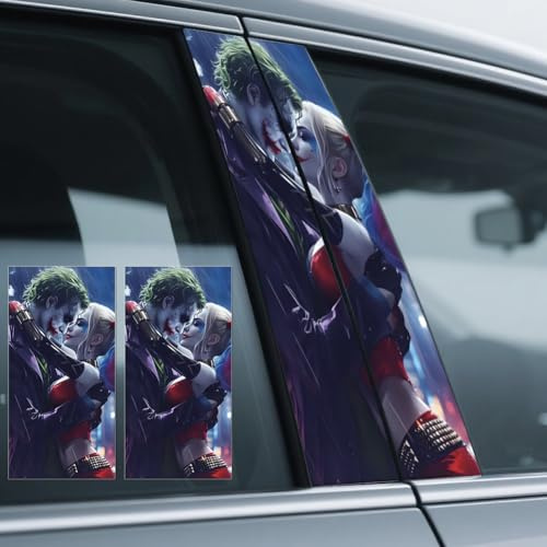 Bildekal, bil B-pelarskydd, bildekal, clowndekal, bilpelare skyddsdekal, bildekal dekorativ, vattentät, graffitiklistermärke, för bil B-pelare (B)