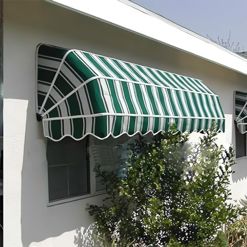 Tazyee Curved Retractable Awning, Polyester Foldable Awning, Waterproof Home Patio Awning, Front Door Canopy, Square Awnings