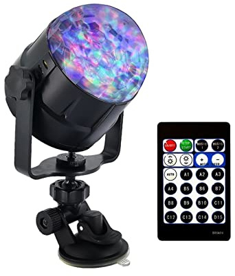 JOJIDE Luci Discoteca, 8W RGBW LED. Effetto di illuminazione della fase de-ll'audio della fiamma della luce della luce della palla della discoteca DJ. Compleanno festa di festa