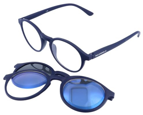 Gamswild L8820 3-in-1 Lesebrille - mit magnetischem Sonnenbrillen- & Blaulichtfilterglas - bruchsichere Polycarbonatgläser - Sehstärke +1,0-2,5-22g