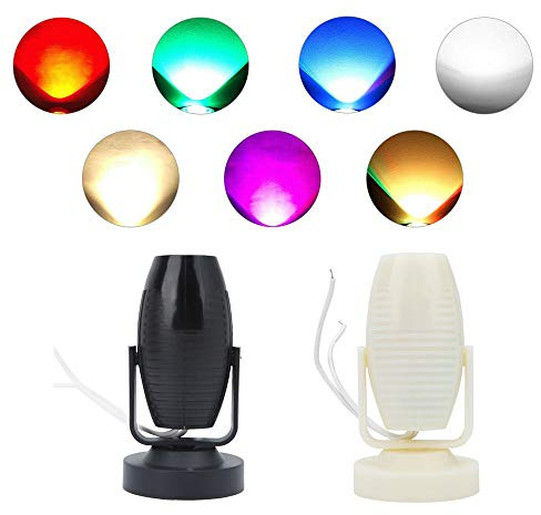Mini projecteur LED pour scène, faisceau lumineux 7 couleurs, réglable, compact, portable, pour DJ, bar, club, KTV, éclairage flash AC85-265 V, intérieur et extérieur, noir et (Lumière blanche)