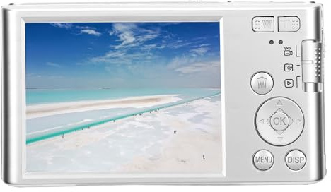 Fabater Fotocamera Digitale 4K per Fotografia, Fotocamera per Vlogging da 48 MP con Schermo LCD da 2,8 Pollici e Zoom 16X, Fotocamere da Viaggio Compatte per Adolescenti Adulti (SILVER)