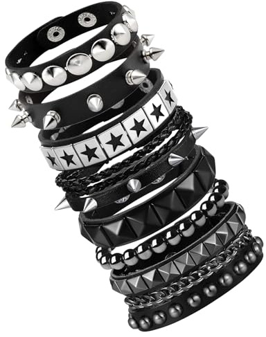 7Pcs Nietenarmband Punk Armband Studded Bracelet Nieten Armband Nieten