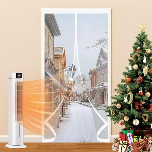 Termisk Isolerad Dörrgardin 130 x 230 cm Transparent, Vindtät, Vattentät, Kyla- Och Bullerskyddad, Automatisk Stängning Genomskinliga Skärmdörrgardiner för Sovrum, Kök, A