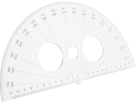 KICHOUSE Plastic Half Circle Protractor 180 Degrees, Angle Measuring Tool for Students and Architects, Math Drawing and Drafting Supplies