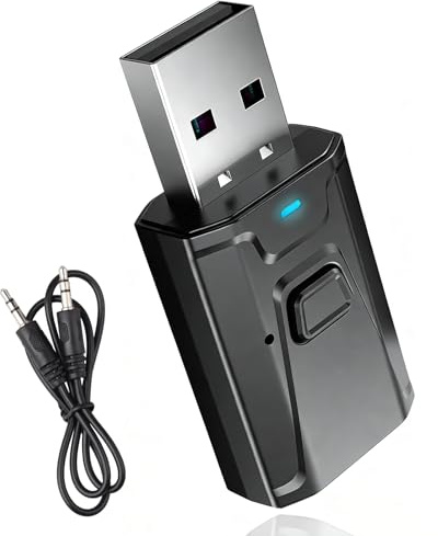 Transmetteur USB Bluetooth pour TV 4 en 1 - Adaptateur Bluetooth 5.0 avec AUX 3,5 mm - Qualité sonore claire - Plug Play - Stable - Récepteur audio stéréo sans fil pour voiture, PC, Home