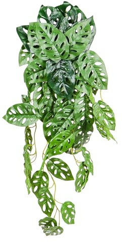 UNUS Lot de 2 plantes artificielles Monstera Adansonii à suspendre - 70 cm
