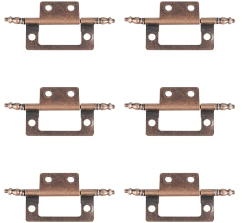 VALICLUD Lot de 6 Sets de Sets de Charnières pour Meubles en Fer Rouge Ancien, Charnières de Porte D’armoire Style Ancien, Dispositif de Fermeture Robuste pour Réparation D’armoires