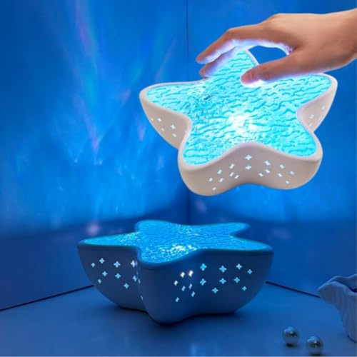 EHOTER Lampada di proiezione a forma di stella marina, proiettore di luci settentrionali, luce notturna a LED a 7 colori, luci d'atmosfera per camera da letto e soggiorno (1 pezzo)