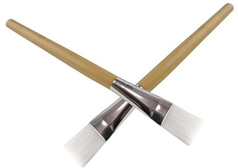 PACKOVE Set 2 Pezzi Pennelli per Maschere Viso Manico in Legno e Setole in Nylon, per Applicare Maschere Facciali e Trattamenti DIY per Donne