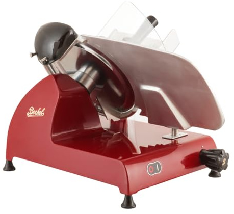 Berkel Red Line 300 Electric Food Slicer | 12 Blade | Built-In Sharpener | Heavy Duty & Precise | Premium Deli Slices at Home | Italian Heritage Since 1898 (Red)
