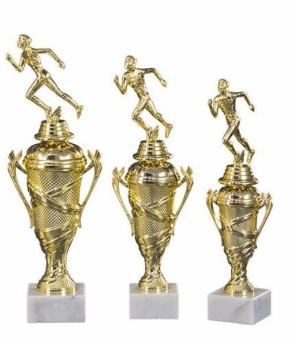 RaRu 3er-Serie Läufer- oder Leichtathletik Pokale (Damen oder Herren) mit Wunschgravur