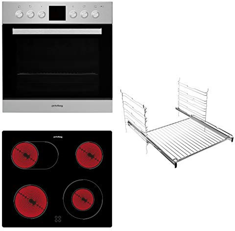Privileg SET PV510 IN Herd-Kochfeld-Kombination / Umluftherd mit 5 Funktionen / Hydrolyse-Reinigungsfunktion / A / Glaskeramik-Kochfeld / 60cm