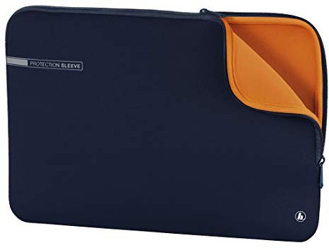 Hama Laptoptasche Neoprene mit Kratzschutz (Notebook Tasche für Damen und Herren, widerstandsfähige Laptophülle mit weichem Innenfutter, 34 cm, 13,3 Zoll) blau, orange