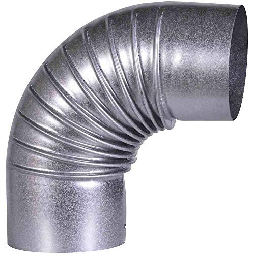 FIREFIX A100/B FAL Elbow 90°, Rigid, Diameter 100 mm, Stove Pipes Made of Sheet Steel, 0.6 mm Thick, Muffled Inside, Laser Welded Lengths, Silver