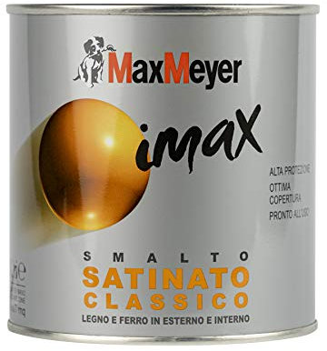 MAXMEYER Smalto satinato a solvente per ferro e legno Imax BIANCO GHIACCIO 0,5 L