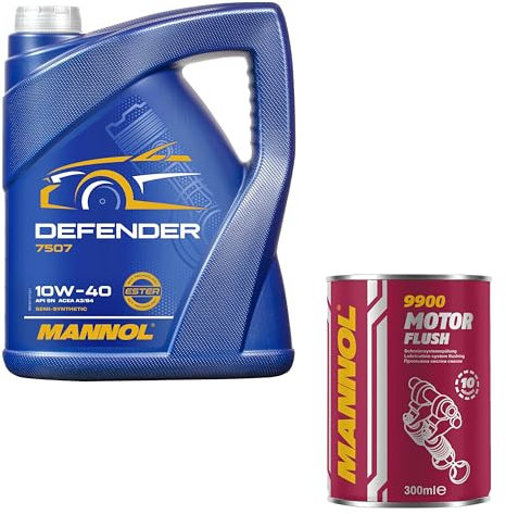 MANNOL Defender 5L 10W-40 API SL/CF Öl Motoröl MN7507-5 Motorspülung 300ml Motor Flush