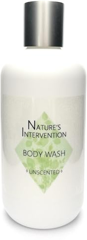 99% Natürliche DUSCHGEL - UNPARFÜMIERT - 250 ml - von NATURE'S INTERVENTION Ohne Sulfate, Ohne Parabene. Beseitigt Unreinheiten bei allen Hauttypen. pH 5.5 fur Empfindliche Haut.
