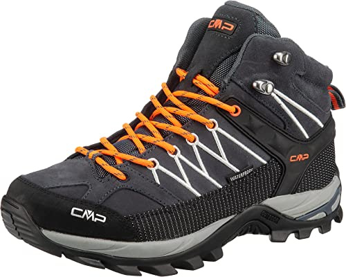 CMP Rigel Mid Wp Trekking- och vandringskängor för män, Antracite blixt orange, 44 EU