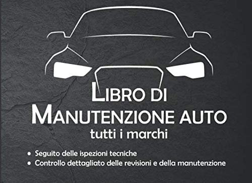 Libro Di Manutenzione Auto: v1-4 Diario di bordo dell'auto | Seguito delle ispezioni tecniche | libretto di manutenzione con pagine prefabbricate | ... x 15,24cm | sfondo nero con texture in pietra