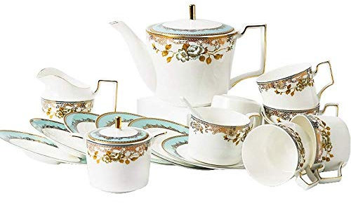 XINGYU Set da tè piattino cucchiaini da tè Servizio 21 Pezzi in Stile Inglese Porcellana Cinese Tazza da tè in Ceramica Set da tè per 6 Persone Regalo di Nozze a casa per la Famiglia