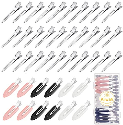 42 Stück Entebill Haarspangen, Nahtlose Haarspange Curl Clips Kein Verbiegen Haar Spangen Alligator Clips Haarklammer Metall für Damen und Mädchen DIY Frisur